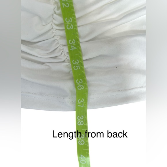 NEW Superdown Lined Ruched Strapless Midi Dress Size Small White - Picture 5 of 5